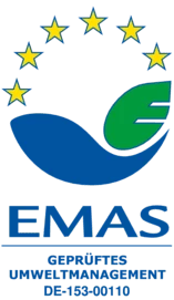 EMAS Logo mit zertifizierter Registergsnummer